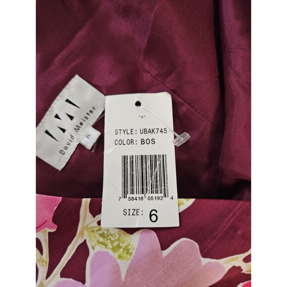David Meister NWT Silk Floral Sheath Dress V-neck Sz 6 Made In The USA - Picture 8 of 10